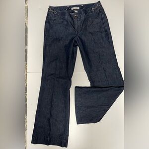 White House Black Market Dark Denim Flare Leg Jeans Womens 8